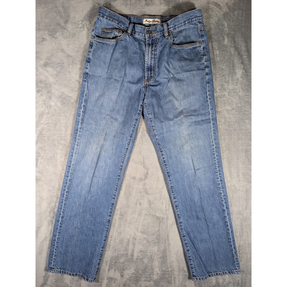 Indigo Palms Mens Jeans 36x34 Classic Fit Straight Leg Medium Wash Denim Cotton